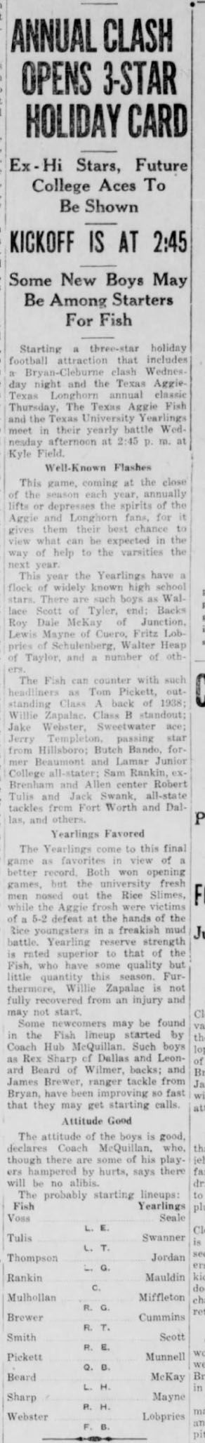 The Eagle Archives: November 28, 1939